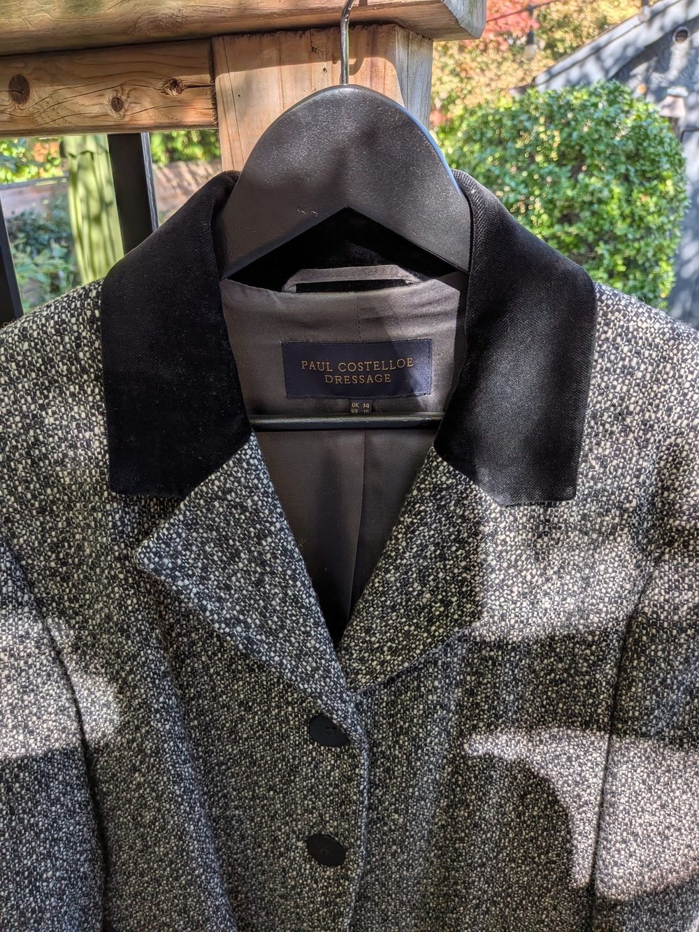 Paul Costelloe Tweed-Texture Black & Gray Blazer Jacket